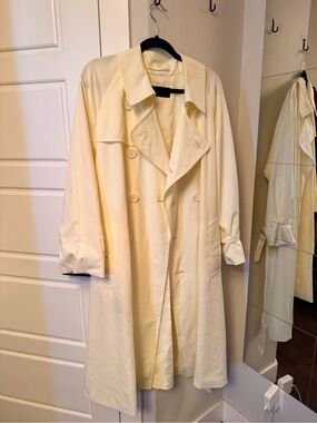Cream Double-Breasted Trench Coat